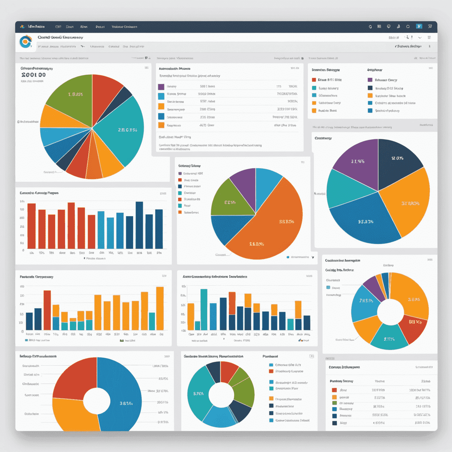 Dashboard di Octorate PMS che mostra grafici colorati e report dettagliati. L'immagine include un grafico a torta delle prenotazioni per canale, un grafico a barre del tasso di occupazione mensile e un'area per i KPI principali come ADR e RevPAR.